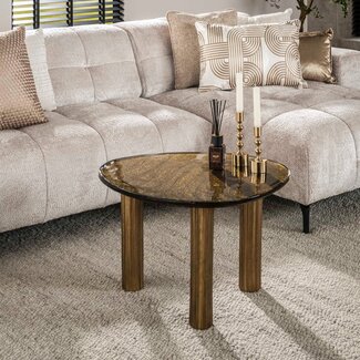WoonStijl Salontafel L Eclipse goud antiek finish