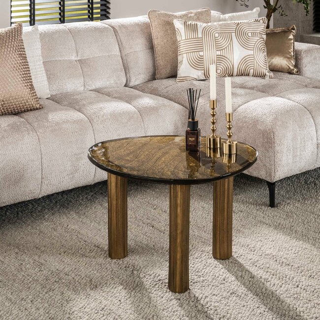 WoonStijl Salontafel L Eclipse goud antiek finish