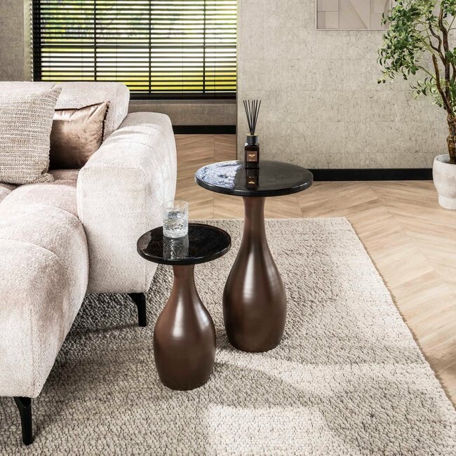 WoonStijl Bijzettafel S druppel Eclipse koper antiek finish