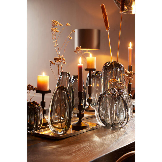 Light en Living Vaas Ø21x38 cm MURELA glas grijs