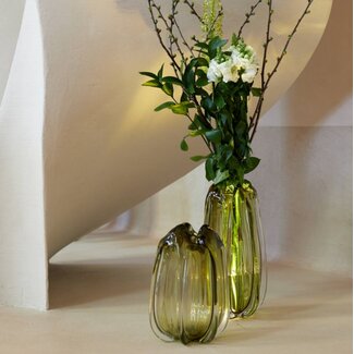Light & Living Vaas Ø21x30 cm MURELA glas olijf groen