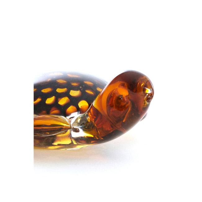 Light en Living Ornament 15,5x14,5x7 cm TURTLE glas amber+amber-zwart