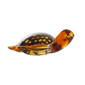 Light & Living Ornament 15,5x14,5x7 cm TURTLE glas amber+amber-zwart
