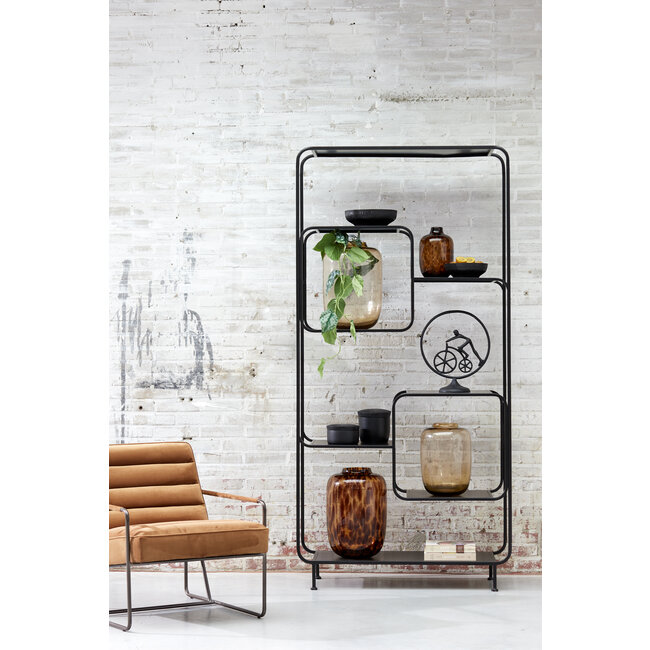 Light en Living Vaas Ø16x25 cm DAKAR Glas bruin-zwart