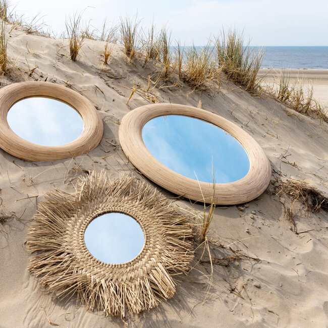 Light en Living Spiegel Ø71 cm PIEDRE rotan naturel