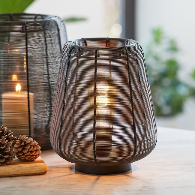Light en Living Tafellamp ADETA 2  maten in mat zwart en goud