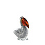 Light & Living Ornament 14,5x8x15,5 cm PELICAN glas wit+zwart marmer print