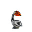 Light & Living Ornament 13x7x16,5 cm PELICAN glas zwart-wit+bruin gestreept