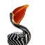 Light & Living Ornament 13x7x19 cm PELICAN glas zwart-wit+bruin gestreept
