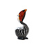 Light & Living Ornament 13x7x19 cm PELICAN glas zwart-wit+bruin gestreept