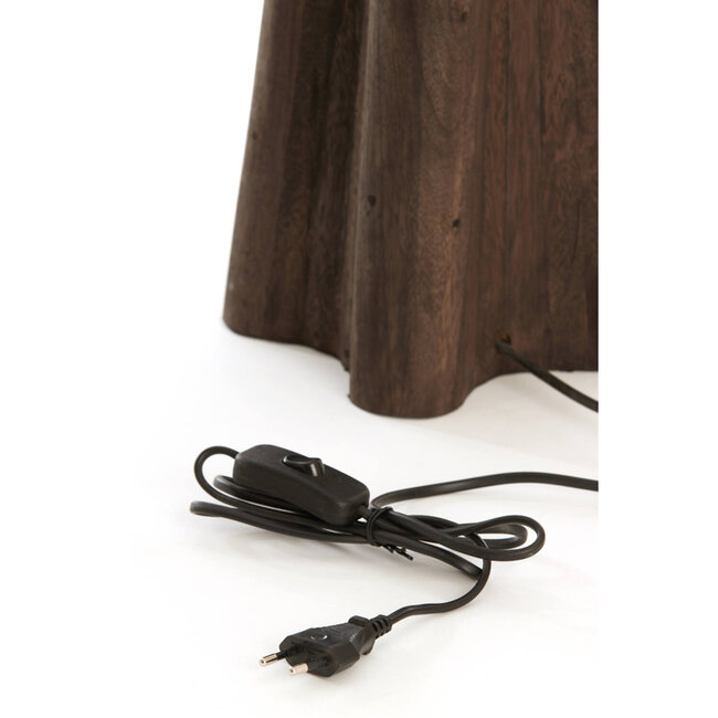 Light en Living Lampvoet 15x15x40 cm NAVELLI hout mat grijs/bruin