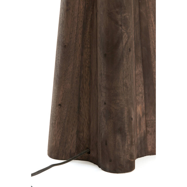 Light en Living Lampvoet 15x15x40 cm NAVELLI hout mat grijs/bruin