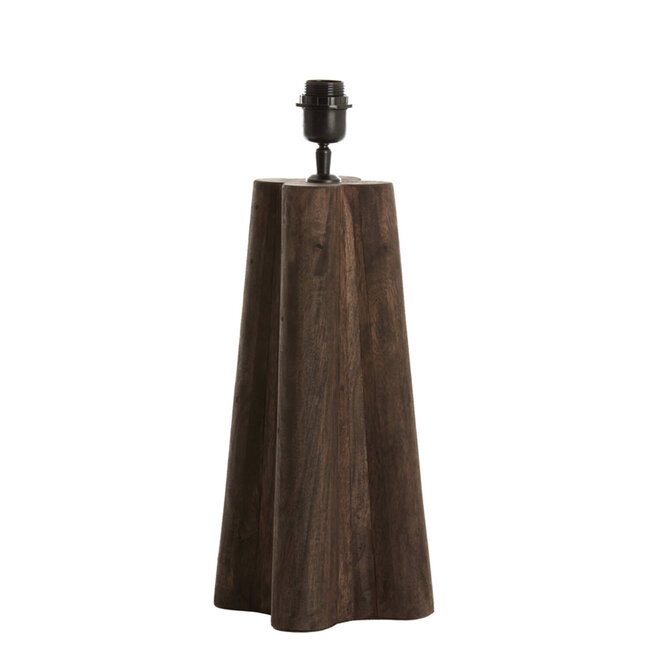 Light en Living Lampvoet 15x15x40 cm NAVELLI hout mat grijs/bruin
