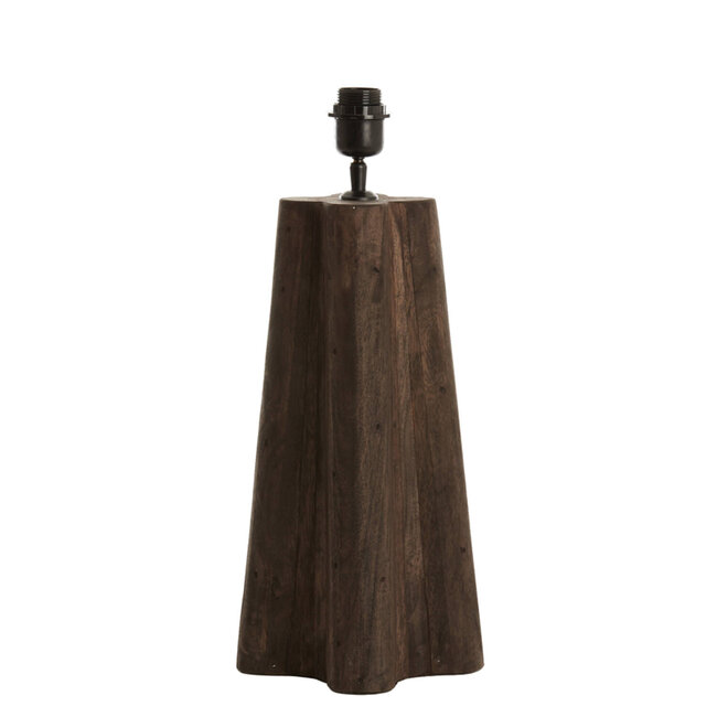Light en Living Lampvoet 15x15x40 cm NAVELLI hout mat grijs/bruin