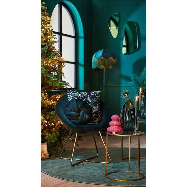 Light en Living Kussen 33x33 cm KNOT velvet petrol