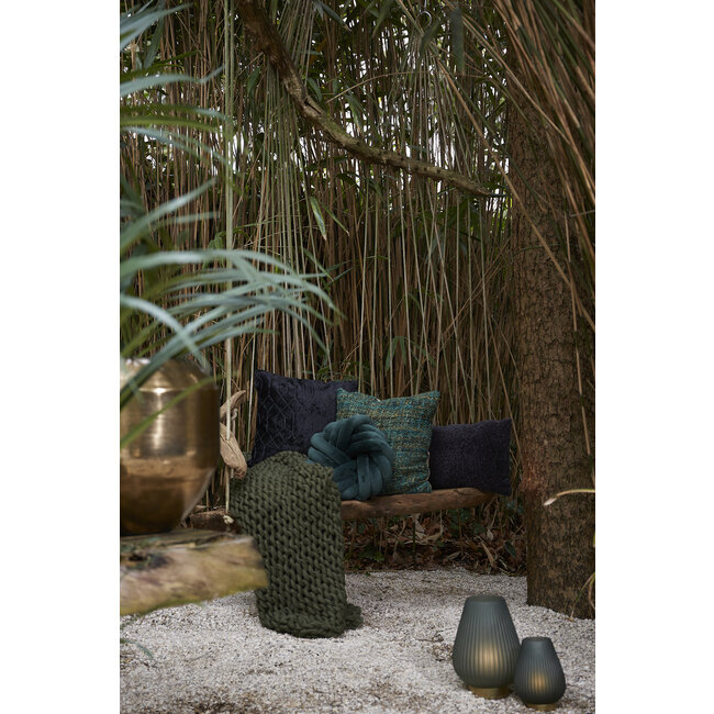 Light en Living Kussen 33x33 cm KNOT velvet petrol