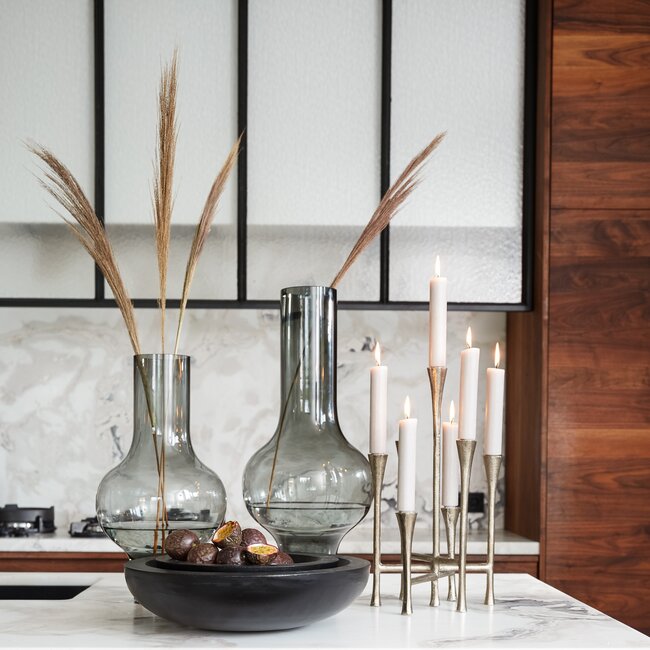 Light en Living Vaas KAELA glas grijs - 2 maten