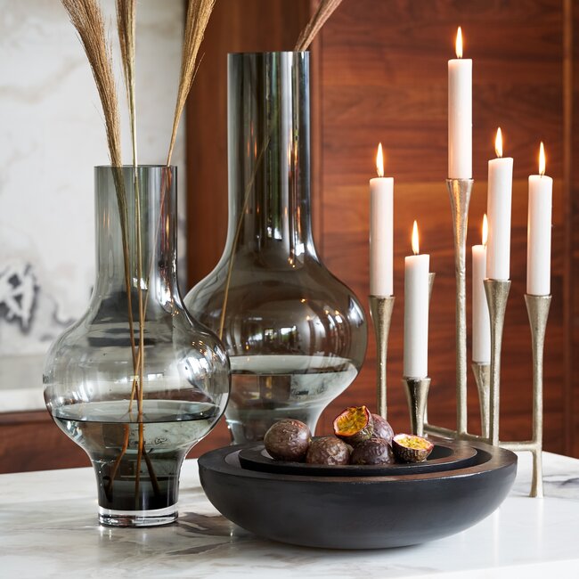 Light en Living Vaas KAELA glas grijs - 2 maten