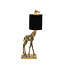 Light en Living Tafellamp 26x16x61 cm GIRAFFE antiek  brons+velvet zwart