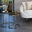 Light en Living Bijzettafel set van 2 DUARTE glas bruin+licht goud