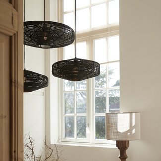 Light en Living Hanglamp Ø51x21 cm MATAKA rotan  donker bruin