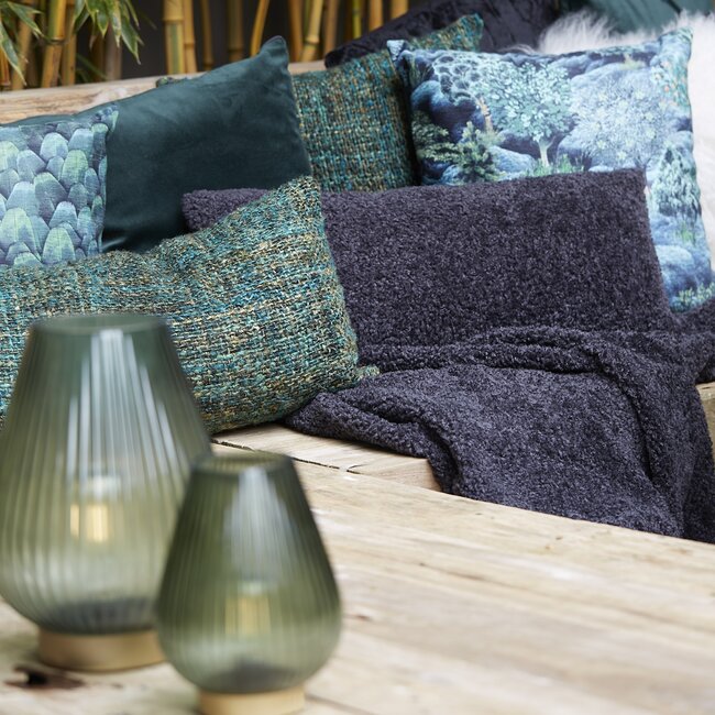 Light en Living Kussen 45x45 cm SANABIA petrol/groen