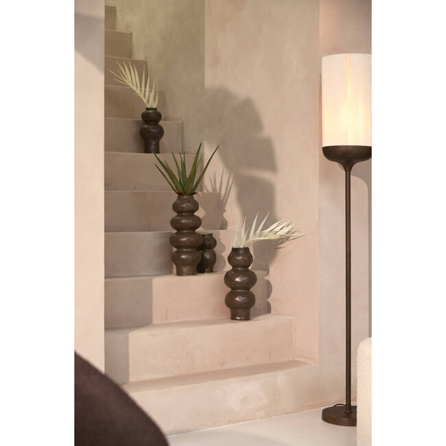 Light en Living Vaas deco Ø15,5x37,5 cm ROGANO keramiek donker bruin