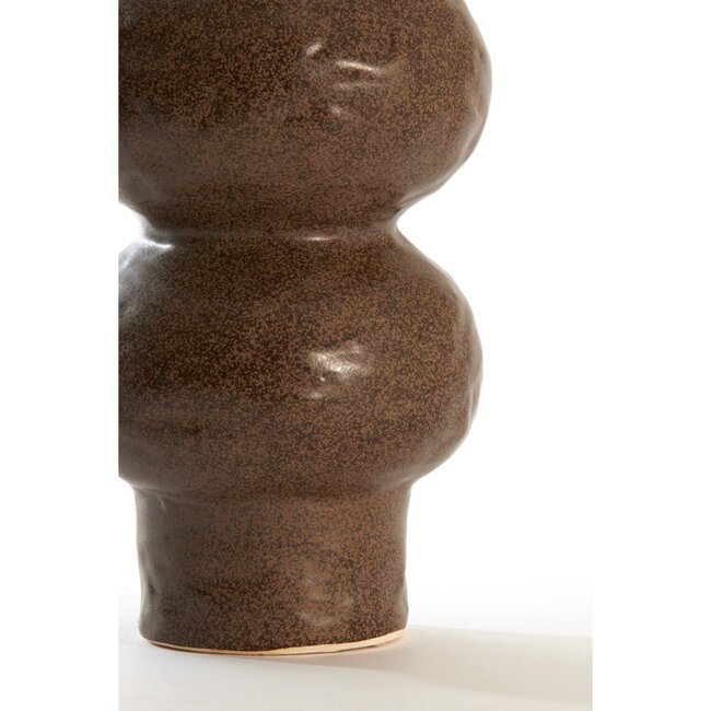 Light en Living Vaas deco Ø15x33,5 cm ROGANO keramiek donker bruin