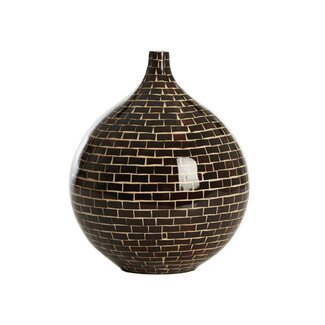 Light en Living Vaas deco Ø22x25 cm ELORZA bamboe donker bruin+naturel