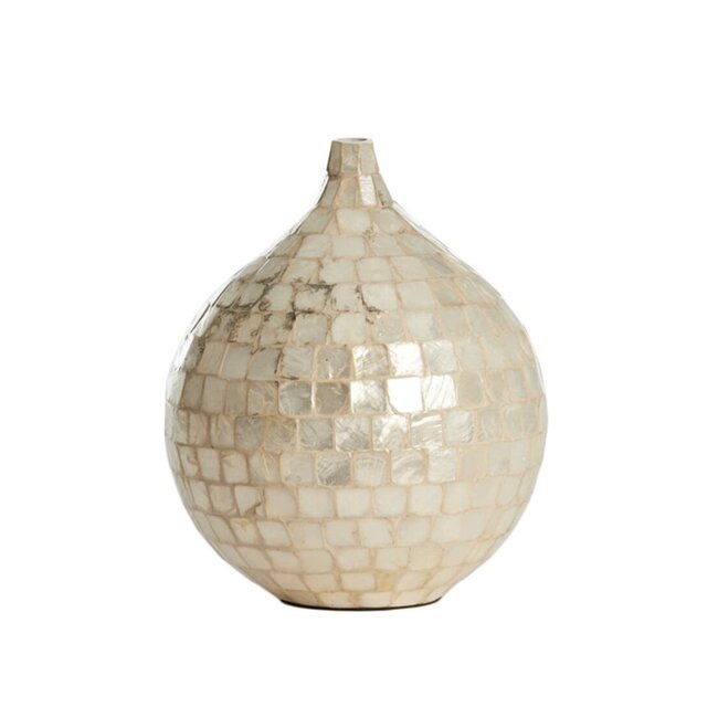 Light & Living Vaas deco Ø22x25 cm ELORZA bamboe crème