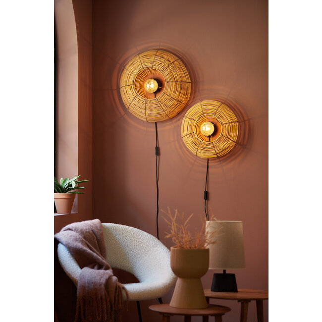 Light en Living Wandlamp Ø40x15 cm MILAN rotan  naturel