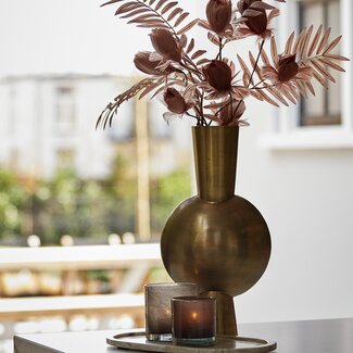 Light en Living Vaas KAVANDU antiek brons - 13,5 x 9 x 39,5 cm