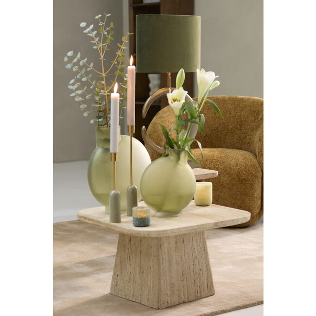 Light en Living Kap ovaal VELOURS Dusty groen 58-24-32-cm