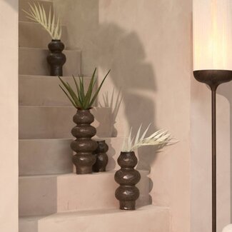 Light en Living Vaas deco Ø15x33,5 cm ROGANO keramiek donker bruin