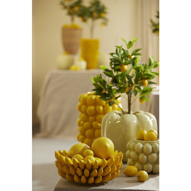 Light en Living Schaal Ø34x15 cm ZITA keramiek geel