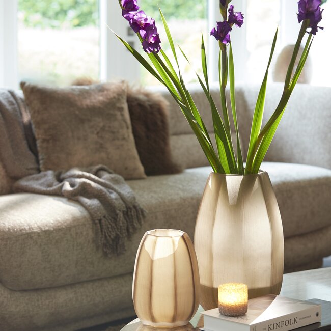 Light en Living Vaas Ø23x38 cm BRADLEY glas licht bruin