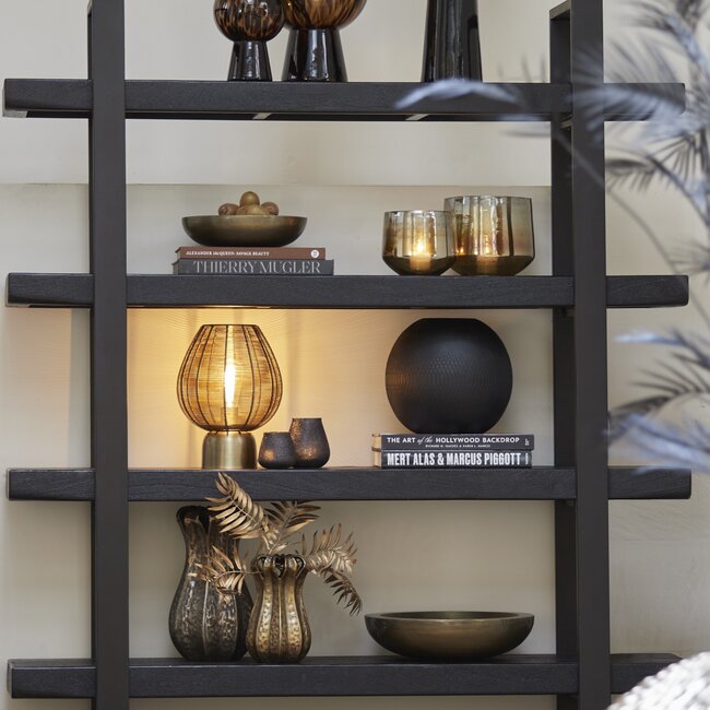 Light en Living Tafellamp Suneko antiek brons - Ø 25 x 34 cm