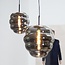 Light en Living Hanglamp MISTY glas  smoke+mat zwart - 2 maten