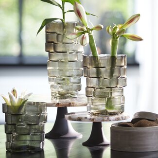 Light & Living Vaas Ø17x17 cm DOURO smoke glas