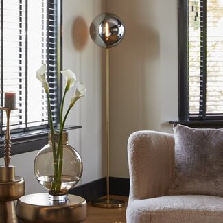 Light & Living Vloerlamp Ø30x160 cm MEDINA glas  smoke+goud