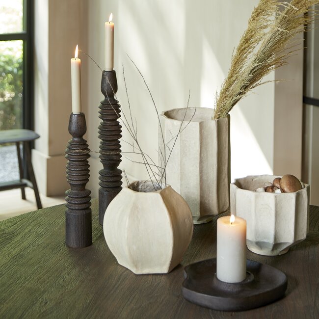 Light en Living Kandelaar Ø7,5x36 cm AFIFE hout mat  donker bruin