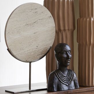 Light en Living Ornament op voet 35x10x51,5 cm MORENO zand travertin