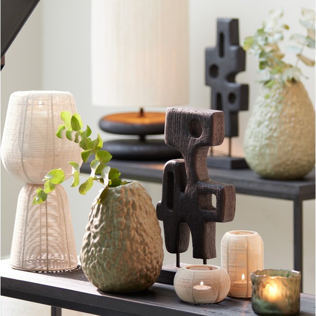 Light en Living Ornament op voet 19x9,5x45 cm SALIO hout mat zwart