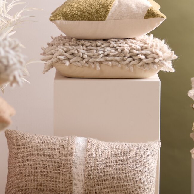 Light en Living Kussen 60x30 cm LEVIS beige+wit