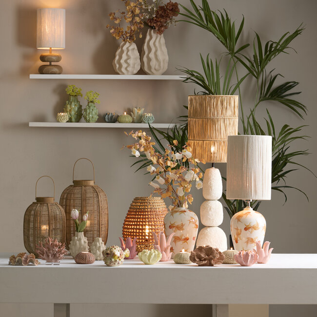 Light en Living Kap cilinder 30-30-40 cm LANZANO raffia  naturel