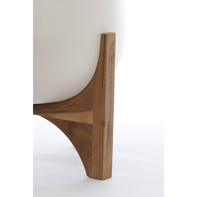 Light en Living Pot deco op voet Ø36x50 cm KARUNA hout+mat crème