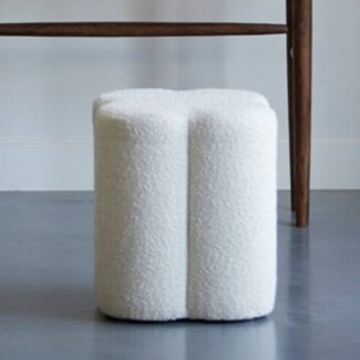 Light & Living Poef 38x38x45 cm NALANI bouclé crème