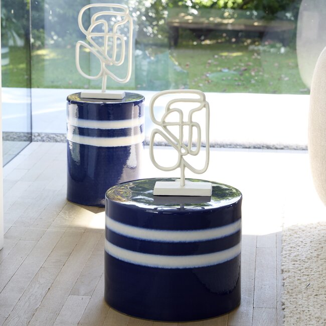 Light en Living Ornament op voet 18x8x31 cm GOLEZA crème