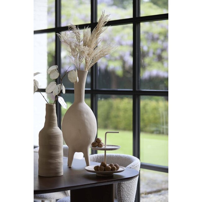 Light en Living Vaas deco Ø12x31 cm SESTO keramiek mat crème