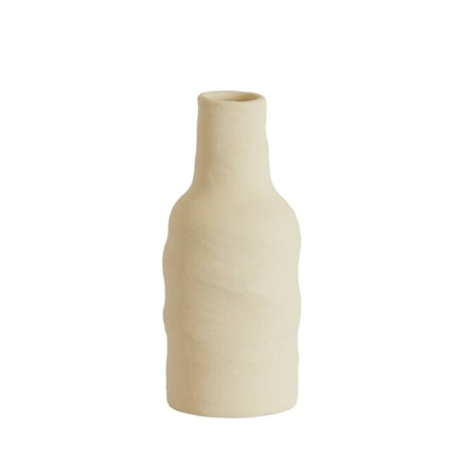 Light & Living Vaas deco Ø8,5x20 cm SESTO keramiek mat crème